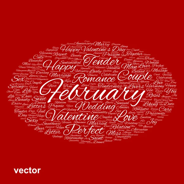 ' Valentine word cloud — Stockvector