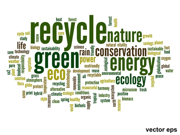 Ecología palabra nube — Vector de stock