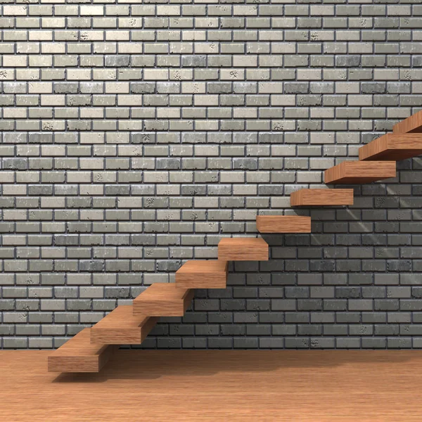 Escalier conceptuel en bois brun — Photo