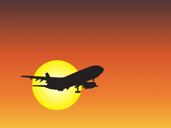 Aircraft silhouette flying — Stock Photo, Image