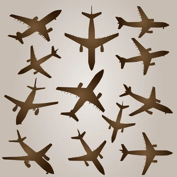 Braune Flugzeuge fliegen — Stockfoto