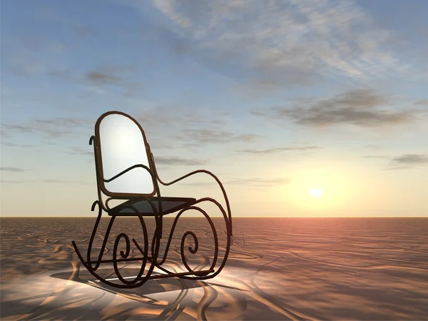 Chair standing in dessert — Stock Photo, Image