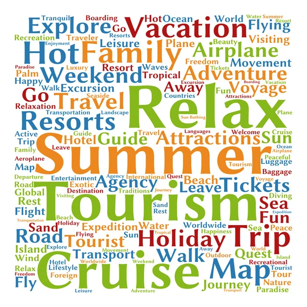 Turism word cloud — Stockfoto