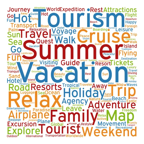 Turism word cloud — Stockfoto