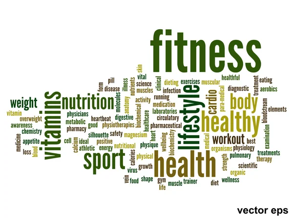 Fitness word cloud — Stock vektor