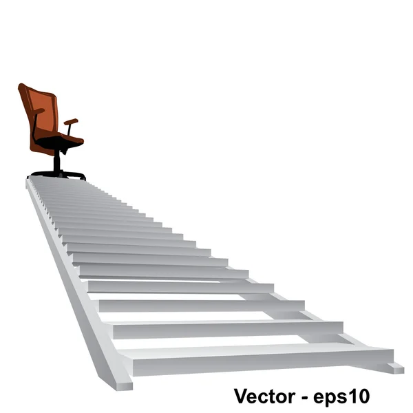 Weiße Treppe mit Stuhl — Stockvektor