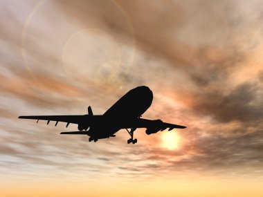 uçan uçak siluet