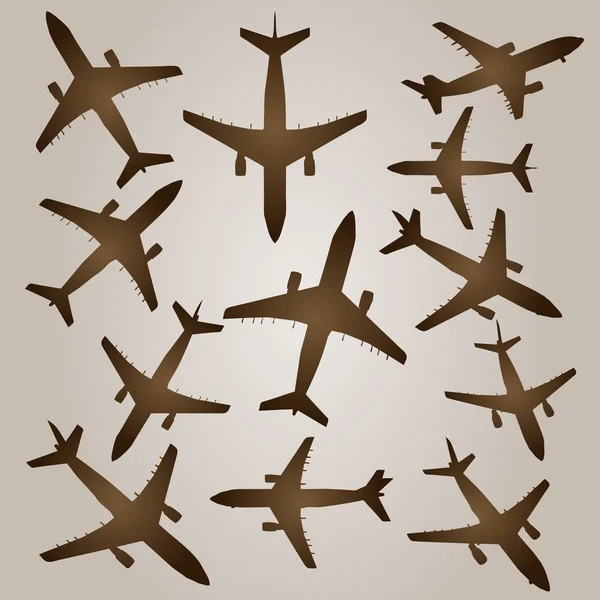 Kahverengi uçaklar kümesi — Stok fotoğraf