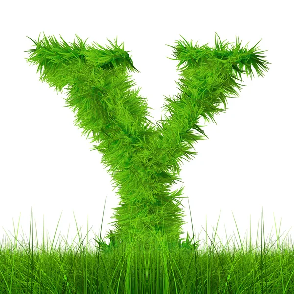 Zöld fű betűtípus — Stock Fotó