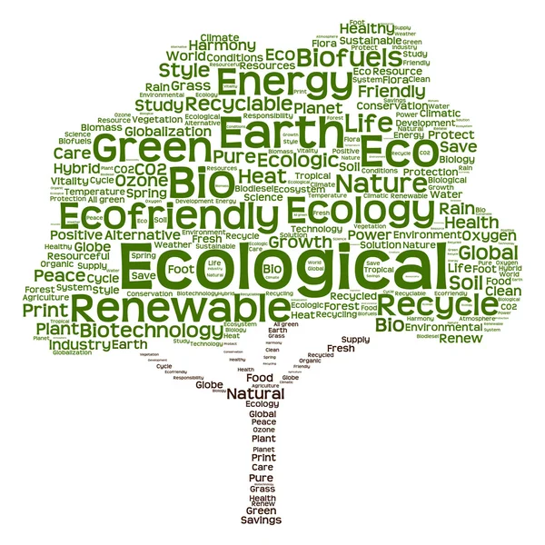 Ecología palabra nube — Foto de Stock