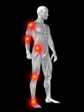 Man with with articular  pain. clipart