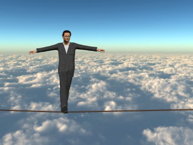 krizde dengede yürüyen adam