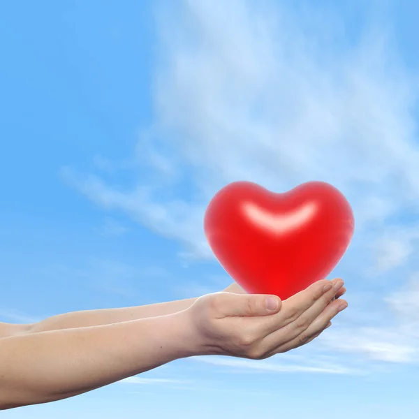 Conceptual  red glass heart — Stock Photo, Image