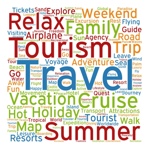 Turism word cloud — Stockfoto