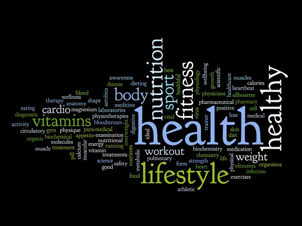 Gezondheid word cloud — Stockfoto