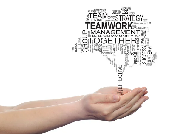 Teamwork text word cloud — Stockfoto