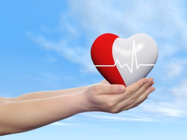 Kavramsal kırmızı kalp işareti