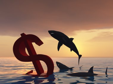 kavramsal kanlı Doları sembolü