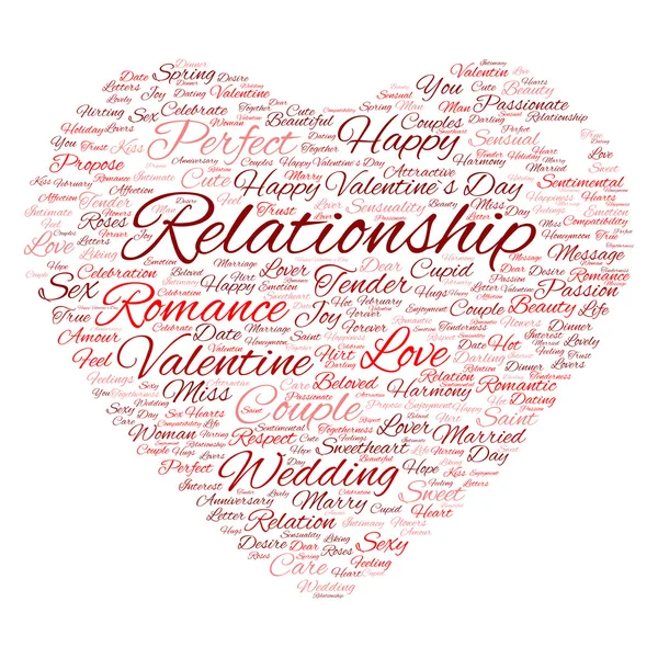 Valentinstag Wordcloud-Text — Stockfoto