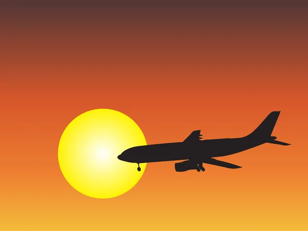 Aircraft silhouette flying — Stock Photo, Image