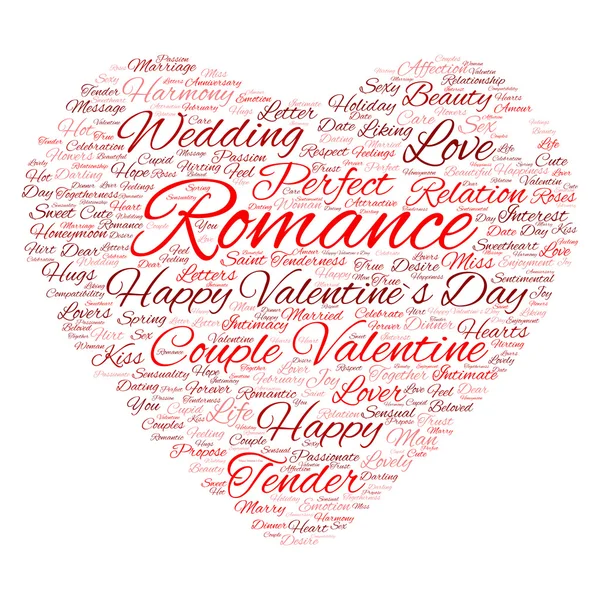 День Святого Валентина текст Wordcloud — стокове фото