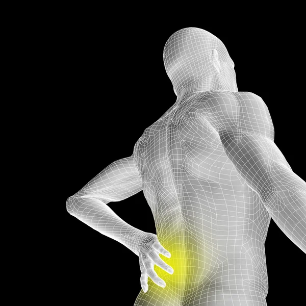 Anatomy with back pain — Stock Photo, Image