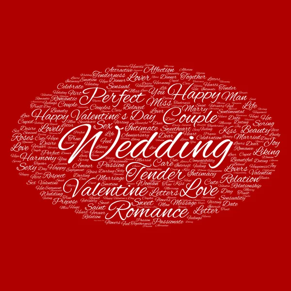 Valentinstag Wordcloud-Text — Stockfoto