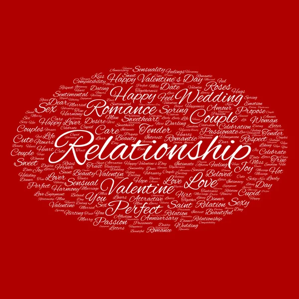 San Valentín wordcloud texto —  Fotos de Stock