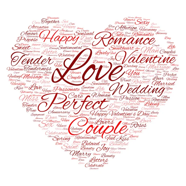 Valentinstag Wordcloud-Text — Stockfoto