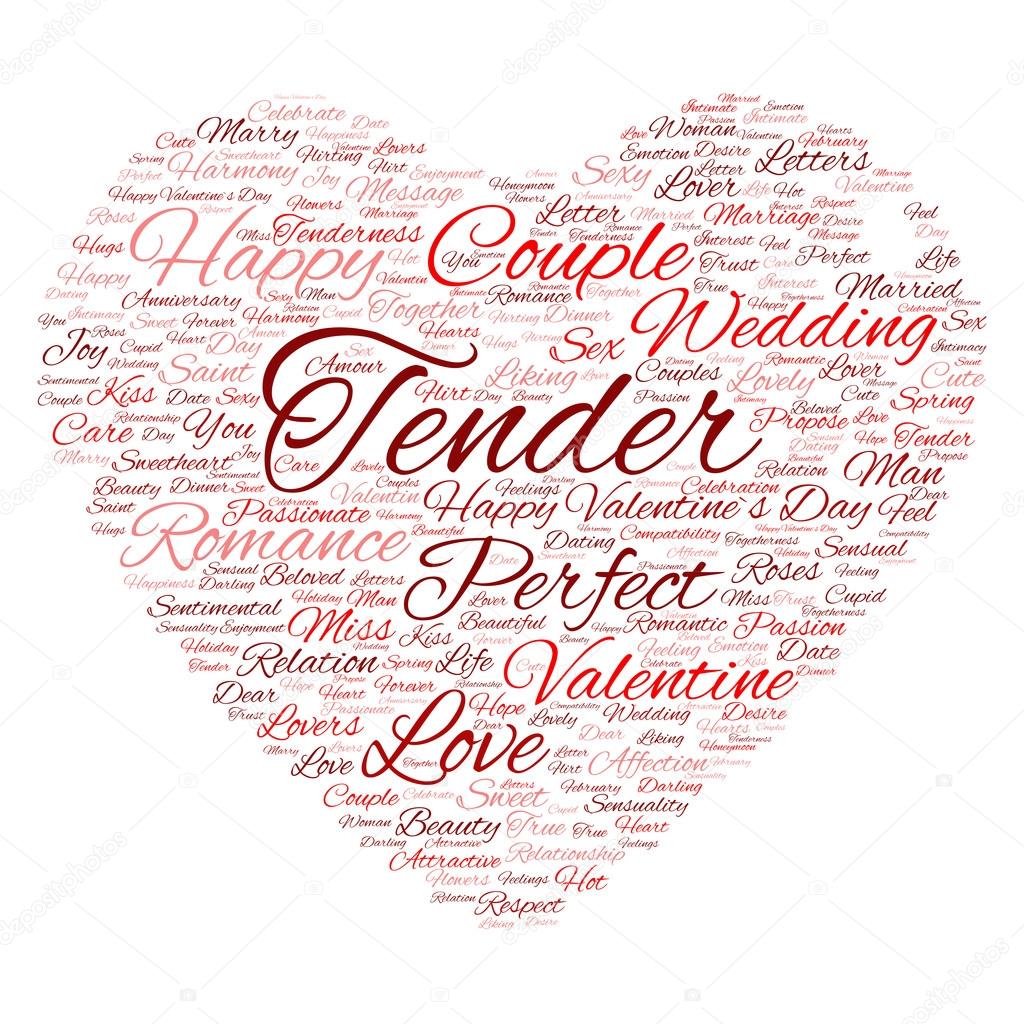 Valentine's Day wordcloud text