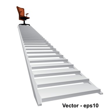 bir sandalye ile beyaz merdiven