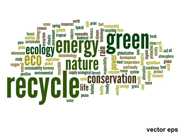 Ecología palabra nube — Vector de stock