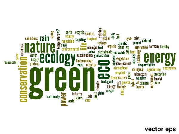 Ecologische woordwolk — Stockvector