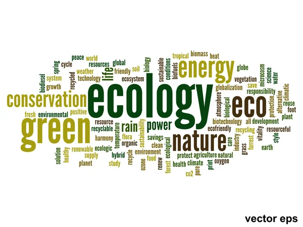 Nuvem de palavras ecológicas —  Vetores de Stock