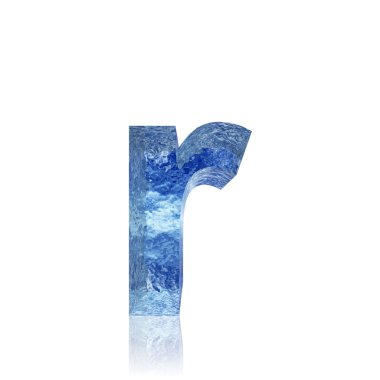 3D mavi su veya buz yazı tipi kümesi veya koleksiyonu