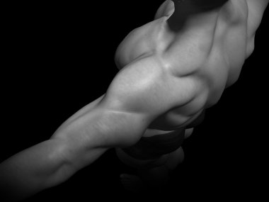 güçlü genç erkek vücut geliştirmeci