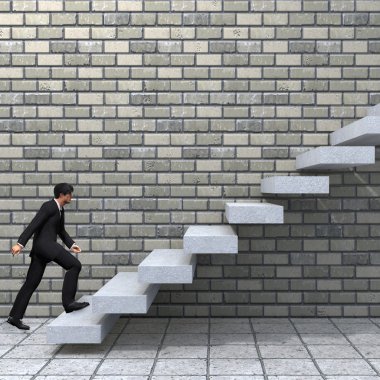 bir merdiven çıkma işadamı