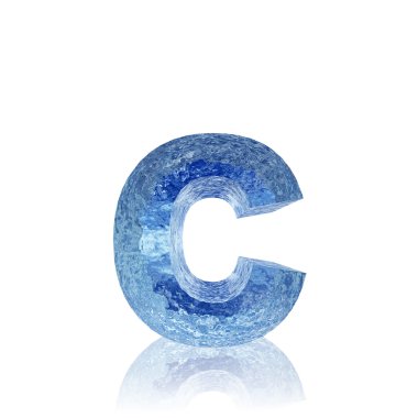 3D mavi su veya buz yazı tipi kümesi veya koleksiyonu