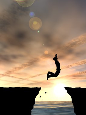 işadamı siluet atlama mutlu