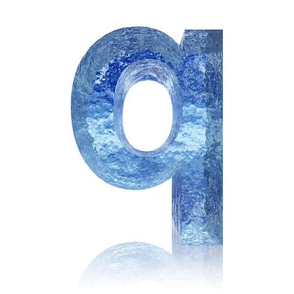 3D-blauwe water of ijs lettertypeset of collectie — Stockfoto