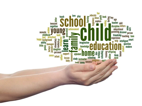 Child education abstract word cloud — Stock Photo, Image