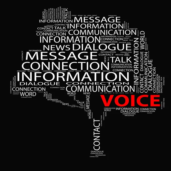 White voice tree word cloud — Stock Photo, Image