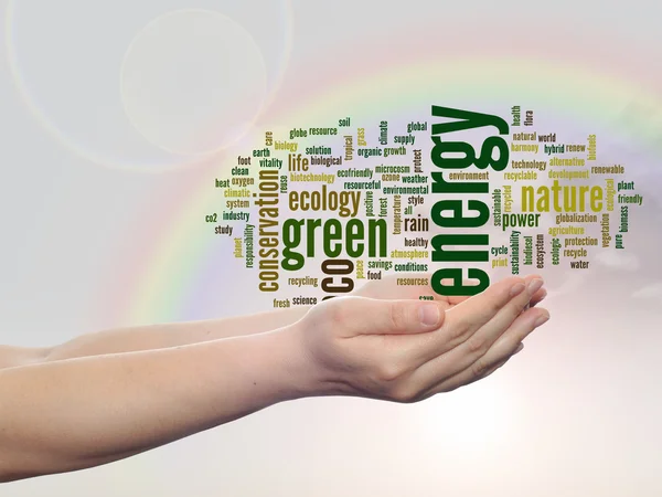 Зелена енергозбереження слово хмара — стокове фото