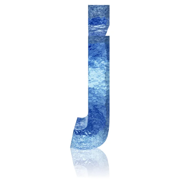 3D blå is eller vatten teckensnittsuppsättning eller samling — Stockfoto