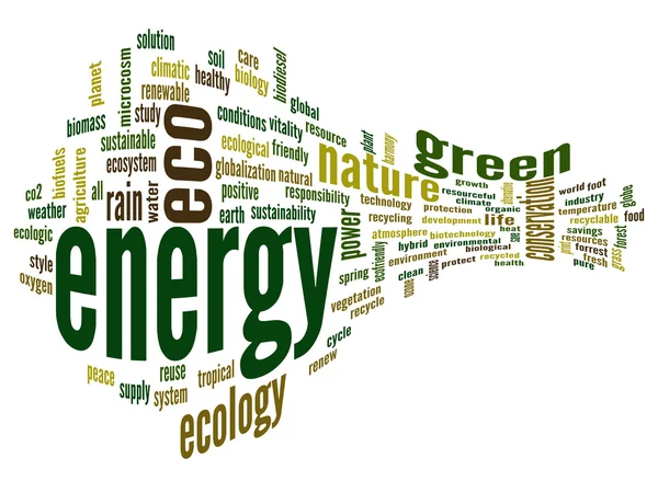 Abstrakte grüne Energie Wortwolke — Stockfoto