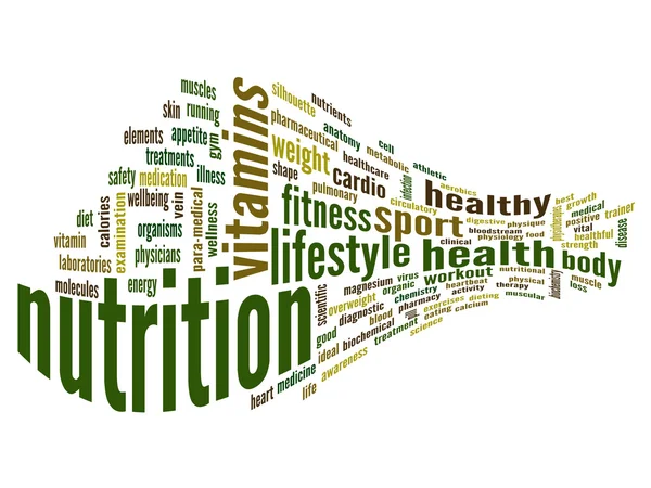 Nutrition and health word cloud — Stock Photo, Image