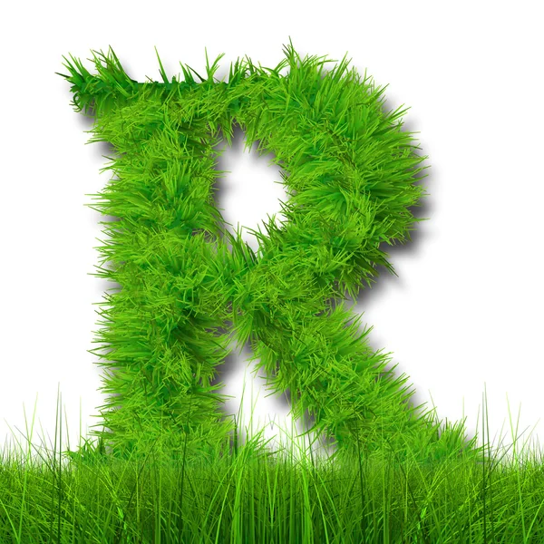 Zelené trávě ekologie písmo — Stock fotografie