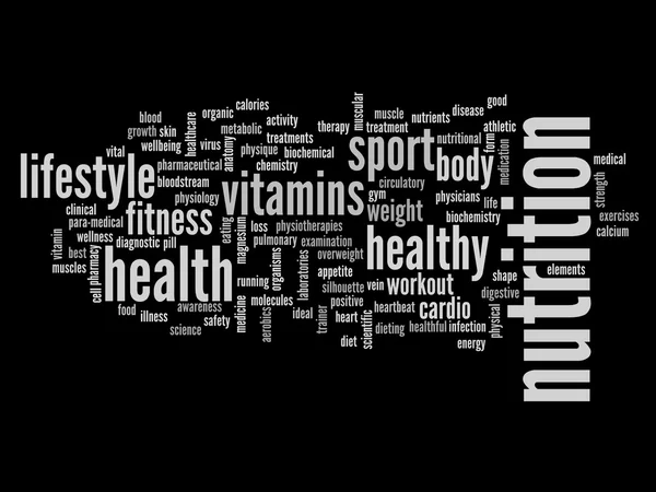 Abstract nutrition and health word cloud — Stock Photo, Image