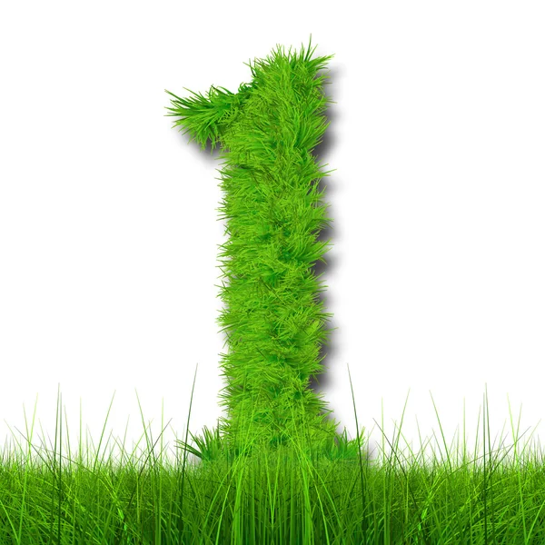 Conceptual green grass ecology fuente — Foto de Stock