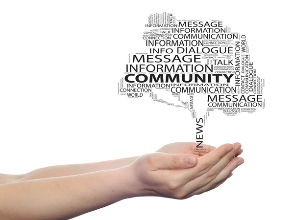 Conceptual tree contact community word cloud — Stock Photo, Image